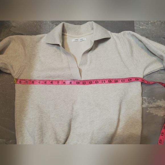 Samsoe Samsoe "Elli polo" long sleeve sweater. Heathered grey and cream. Size S. - Picture 10 of 12